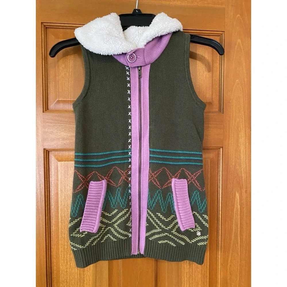 Matilda Jane BIG IDEA Vest 10 Sweater Knit Green Girls 435 Make Believe